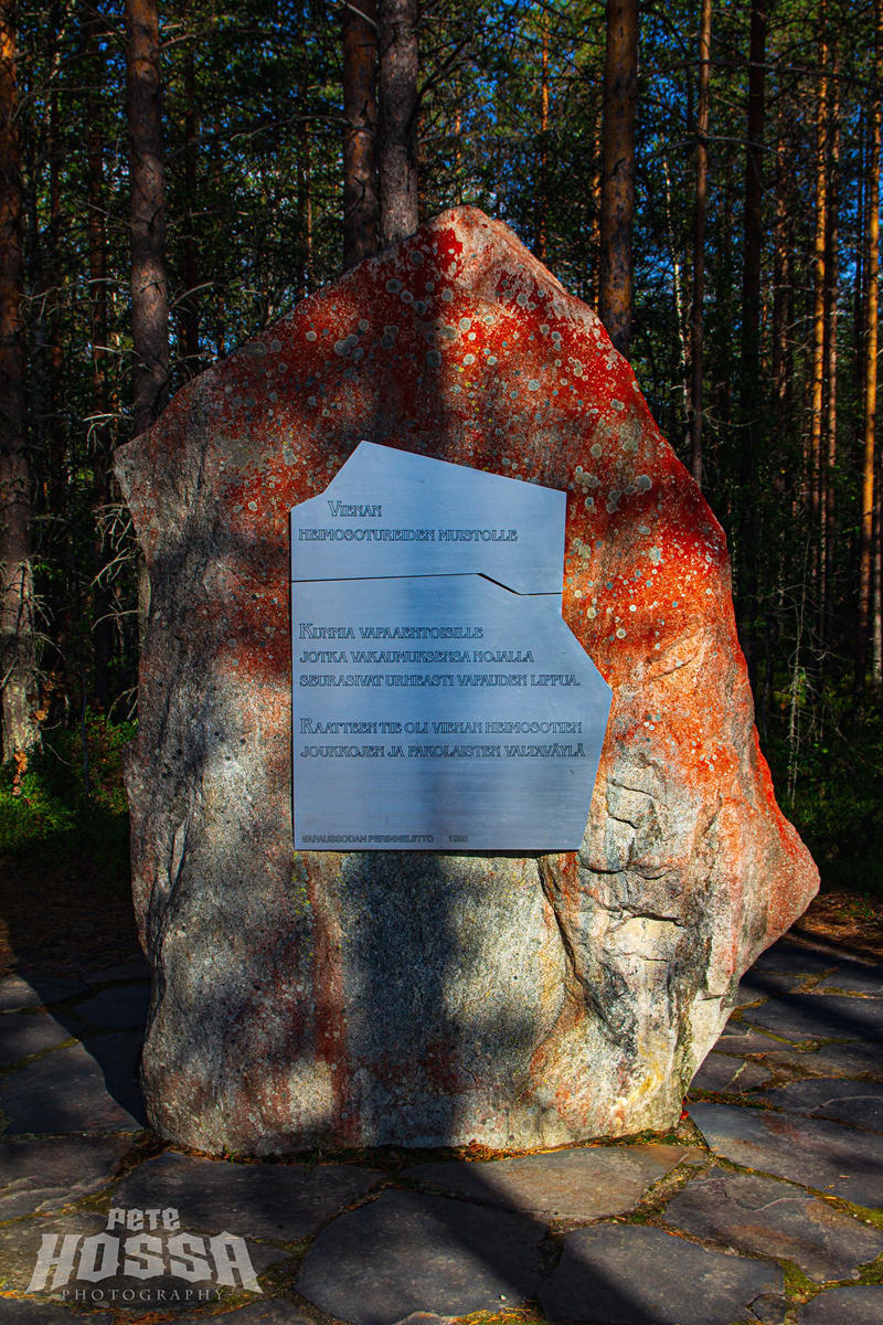 August 19, 2020. Monument to the warrior-liberators and the refugees from the White Sea Karelia