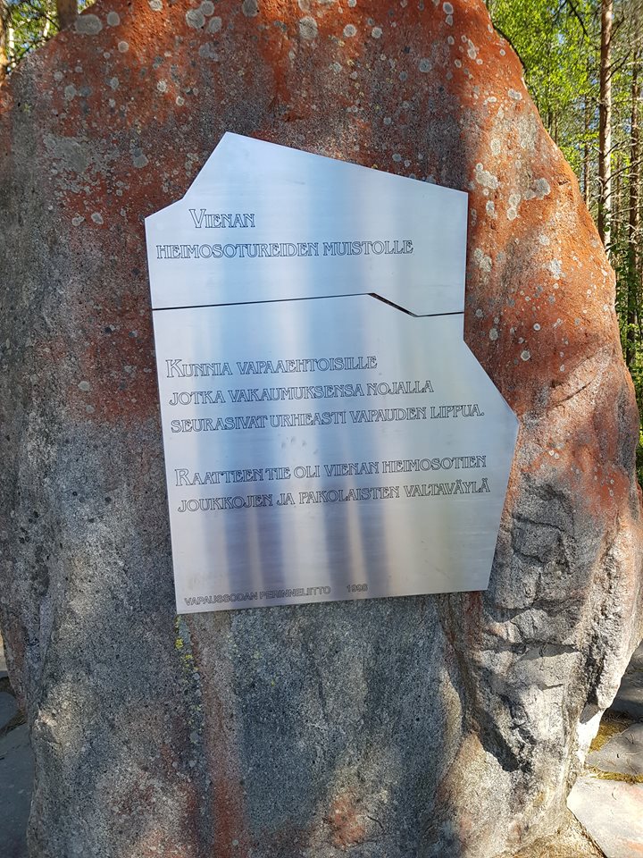 2018. Monument to the warrior-liberators and the refugees from the White Sea Karelia