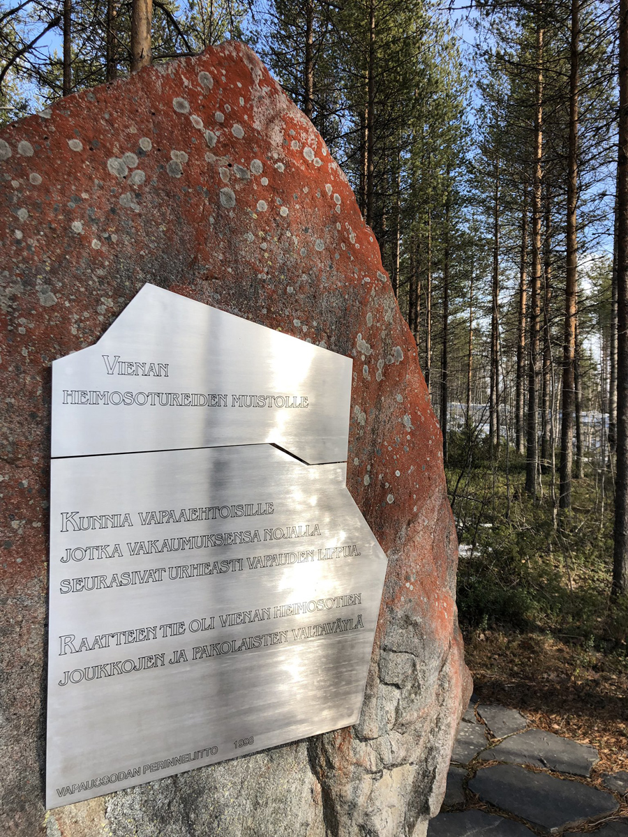 April 22, 2019. Monument to the warrior-liberators and the refugees from the White Sea Karelia
