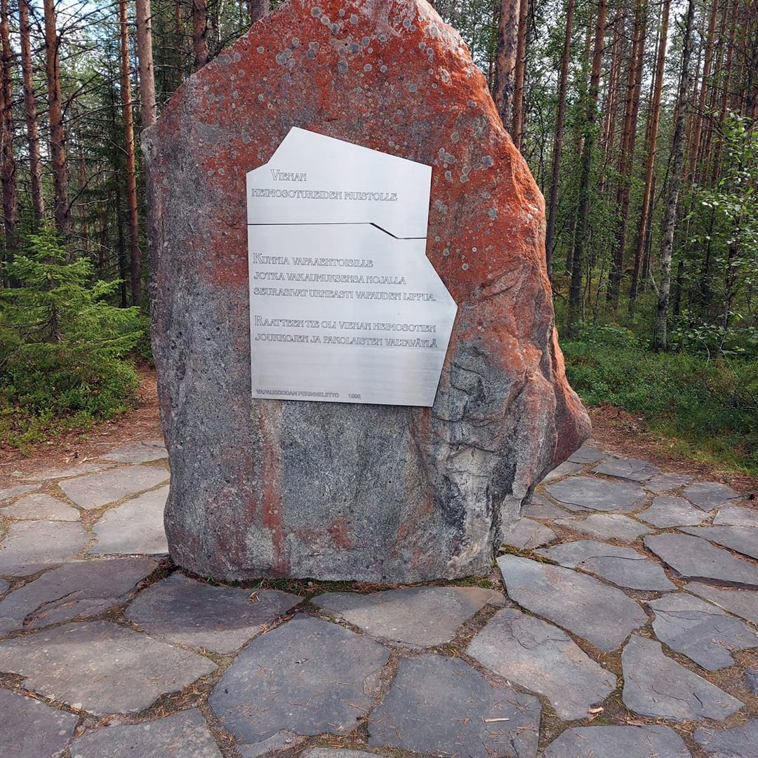 June 2020. Monument to the warrior-liberators and the refugees from the White Sea Karelia