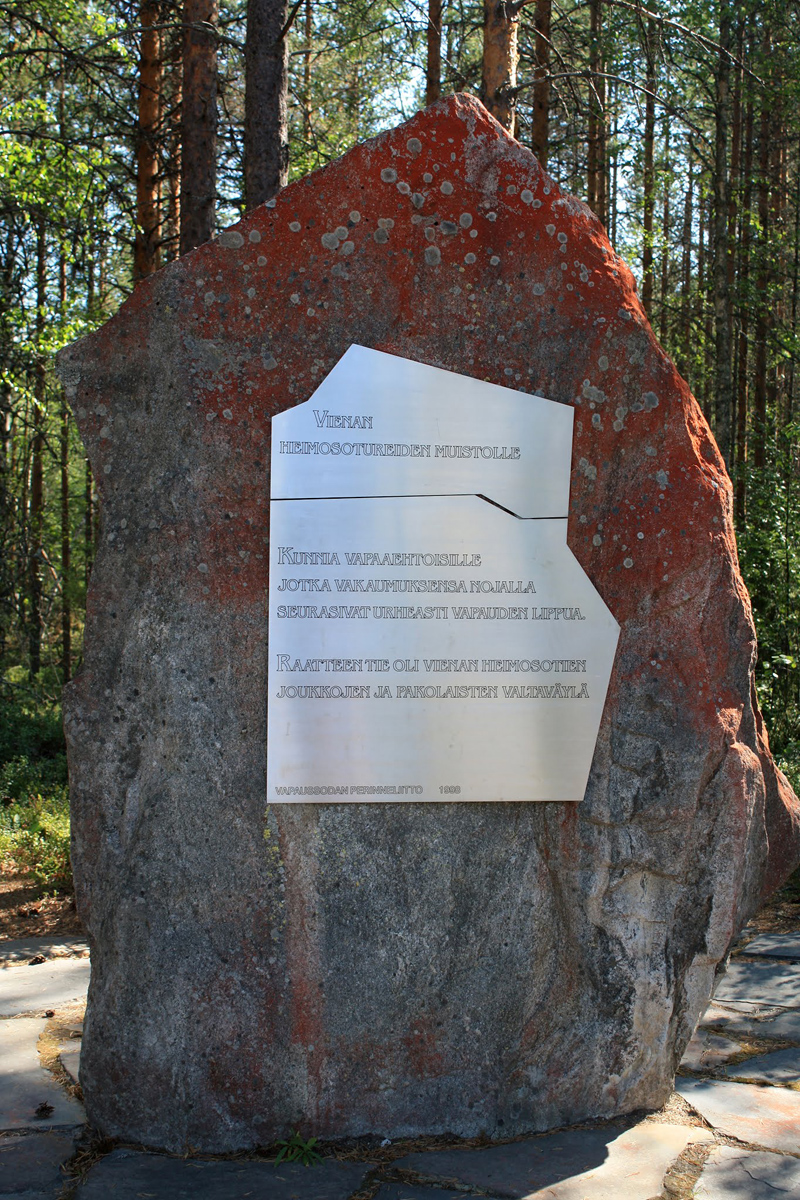 July 2018. Monument to the warrior-liberators and the refugees from the White Sea Karelia