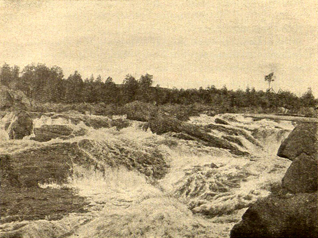 Mid 1920's. Poduzhemsky Rapid on Kem River